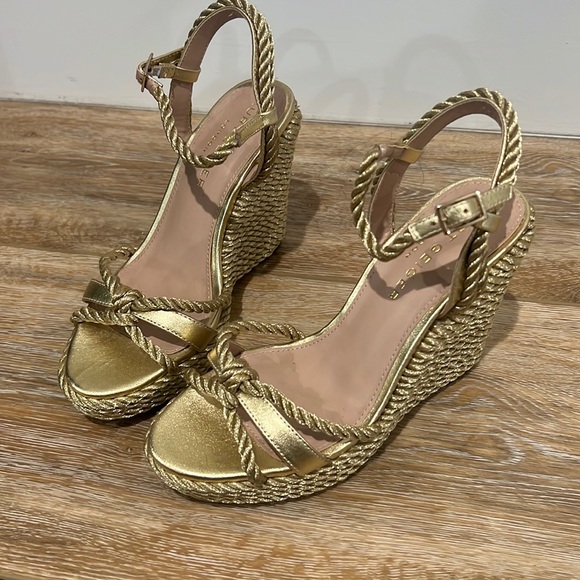 Kurt Geiger | Shoes | Kurt Geiger Gold Rope Wedge Sandals | Poshmark